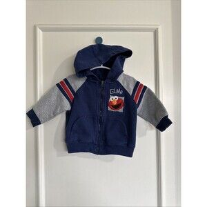 Sesame Street Vintage Baby 12 Months Hoodie Jacket Elmo Blue